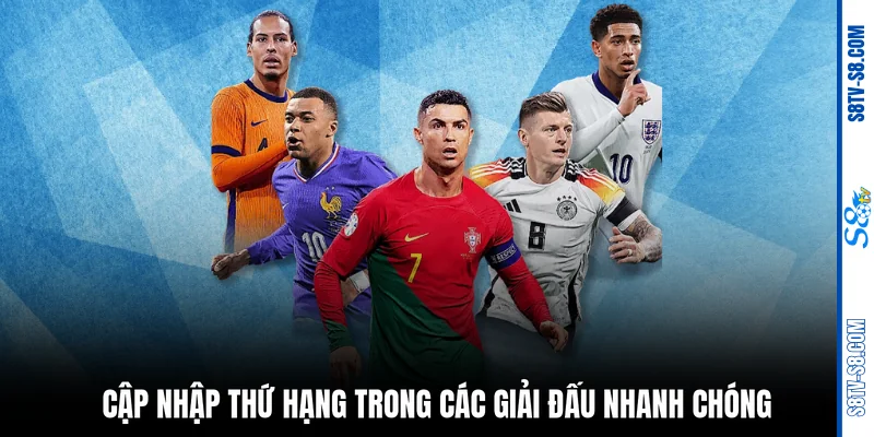 Cập nhập thứ hạng trong các giải đấu nhanh chóng